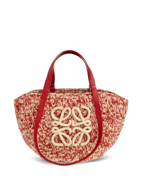 LOEWE Eclipse Anagram raffia tote bag Red ANNGNN1X020