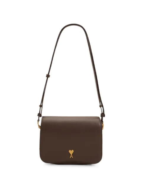 AMI Paris Ami de Coeur leather shoulder bag Brown ULL717AL02080236