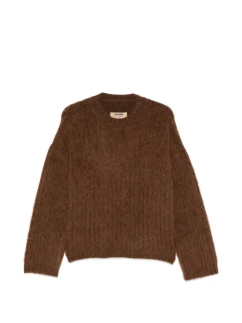 Uma Wang brushed crew neck sweater Brown UK7162