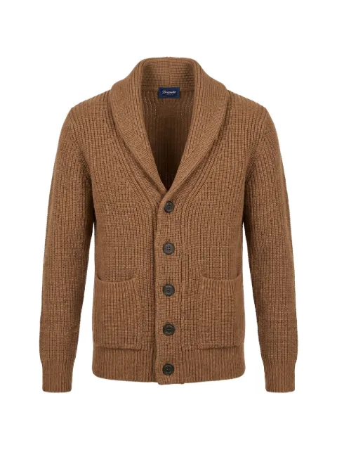 Drumohr shawl-collar ribbed cardigan Brown D5M419PNL