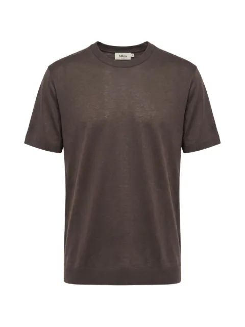 Altea crew-neck linen T-shirt Brown 2665255