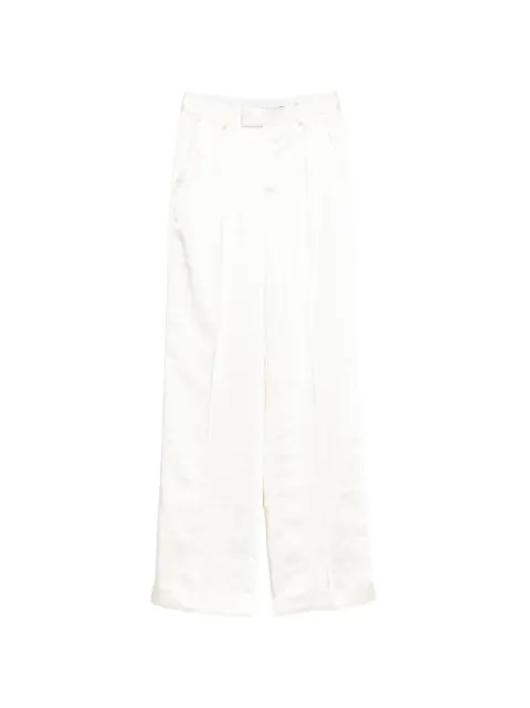 Self-Portrait cream satin trousers Neutrals AW26067PAC