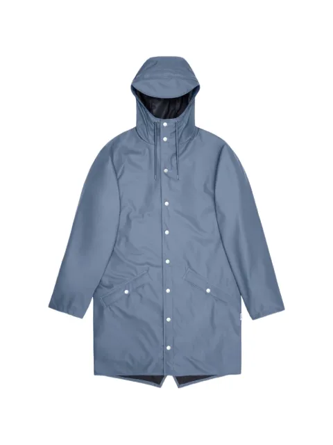 Rains hooded press-stud coat Blue 12020