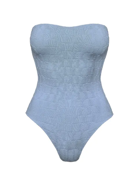 SOFIA ERHAN Kaia strapless crinkle swimsuit Blue KAIAONEPIECE