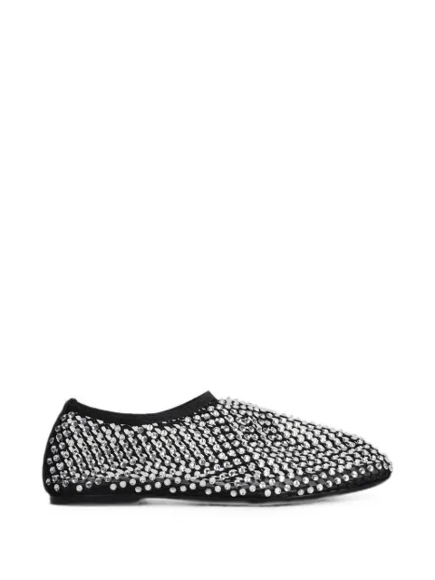 strategia shoes crystal-embellished fishnet ballet flats Black R11DOLLY
