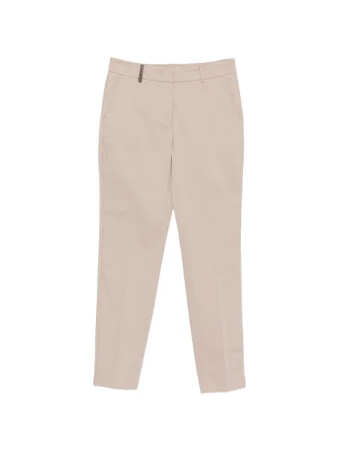 Peserico bead-embellished crop trousers Neutrals P0471801037