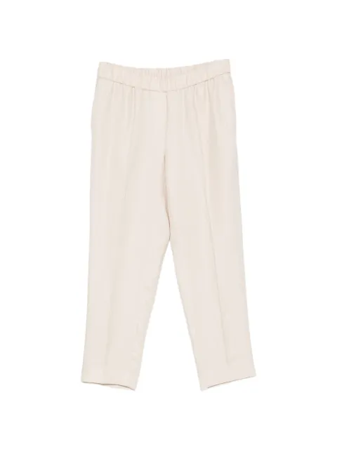 Peserico elasticated-waistband pressed-crease trousers Neutrals P0407202606