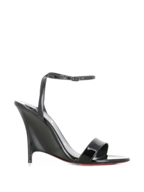 Christian Louboutin Zeezeenella patent-leather heeled sandals Black ZEEZEENELLA100
