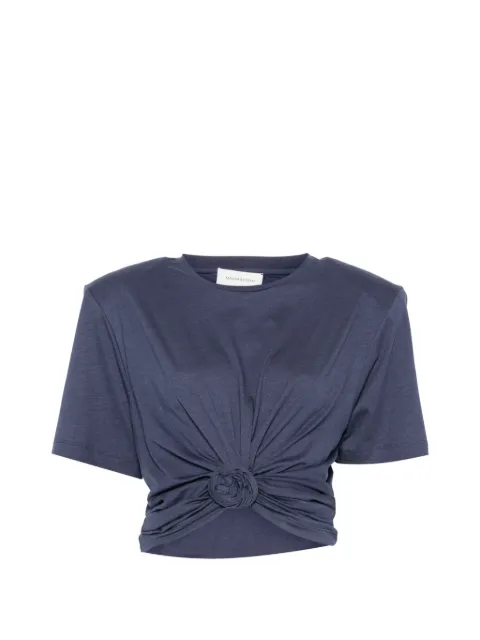 Magda Butrym padded-shoulder knotted T-shirt Blue 314726