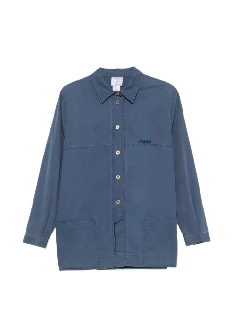 Fendi Pre-Owned 1980s logo-embroidered shirt Blue FE280CGQ