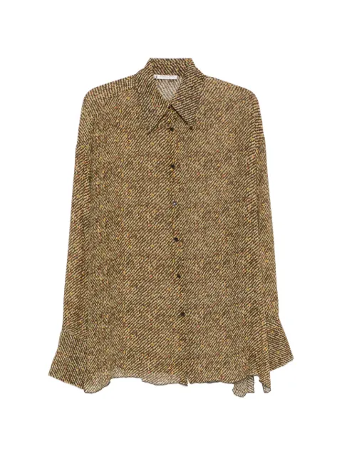 Roberto Cavalli Vintage 2000s diagonal-stripe silk shirt Brown RC250CGP