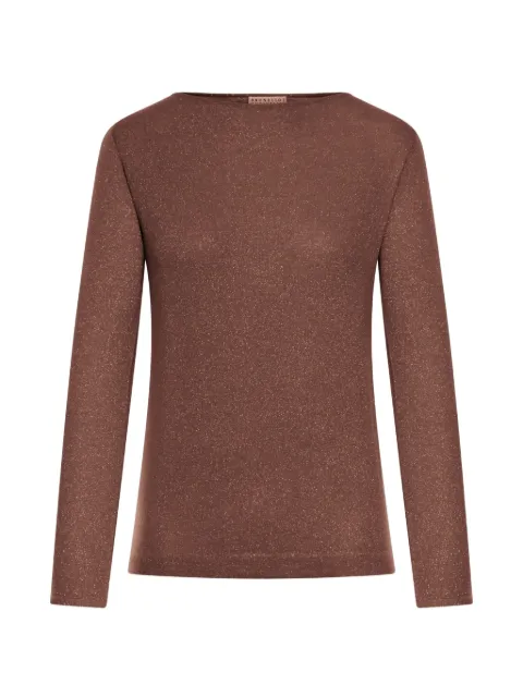 Brunello Cucinelli boat-neck top Brown M41800008C9199