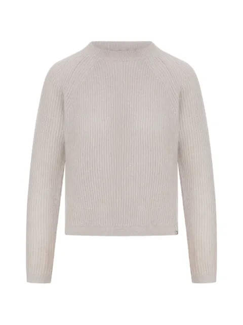 Herno ribbed-knit sequin-embellished sweater Neutrals MG000254D70360