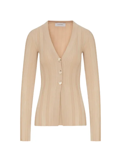 Sportmax ribbed-knit V-neck cardigan Neutrals 2622346031600