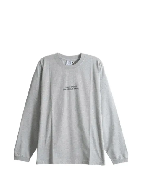 VETEMENTS slogan-print long-sleeve T-shirt Grey MH27LS265G