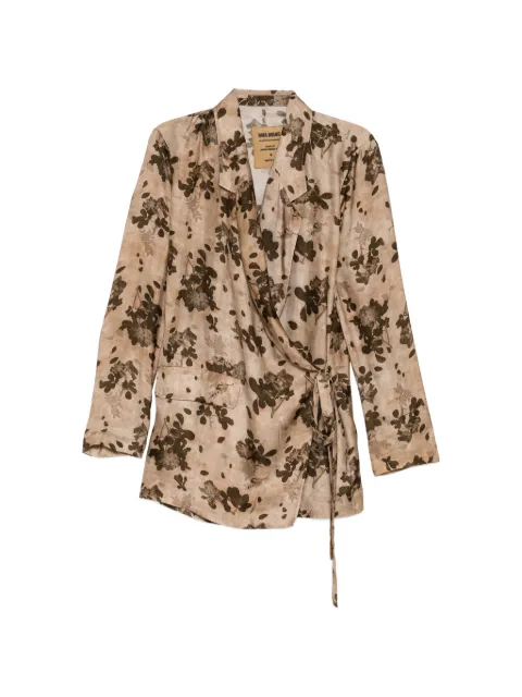 Uma Wang floral-print wrap jacket Neutrals UP6026MOULAYD149