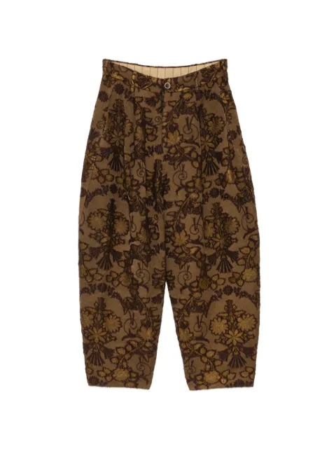 Uma Wang floral-jacquard trousers Brown UM3523ETILLADED1