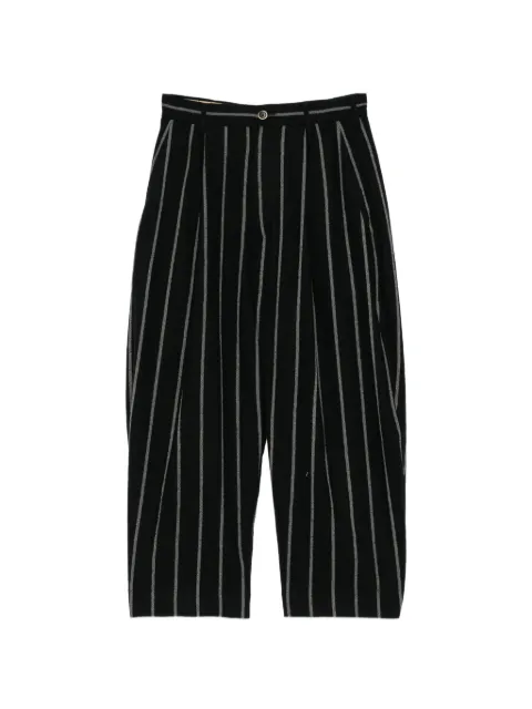 Uma Wang pinstripe-pattern pleated trousers Black UM3522VENTOD9