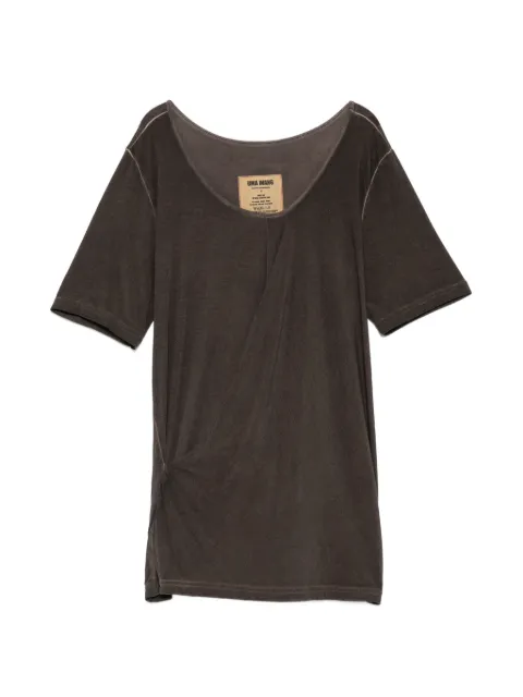 Uma Wang twist-detail T-shirt Brown UP1033STRETCHJERS