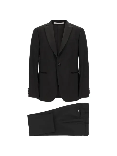 Pal Zileri satin-lapel wool suit Black 9DJ3705SE2XA00220