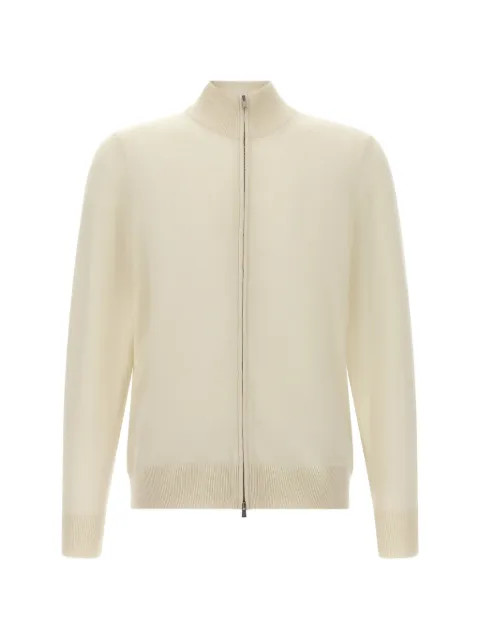 BOSS H-Balonso zip-up virgin-wool cardigan Neutrals 50566344118