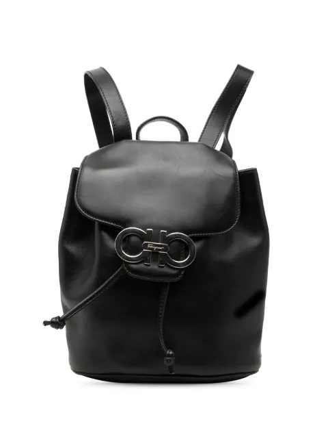 Ferragamo Pre-Owned 2010-2026 Leather Double Gancini backpack Black DHDPPJM4WC065ZTQ