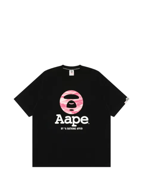 AAPE BY *A BATHING APE® AAPEUNVS Moonface logo-print T-shirt Black ATE10023XR