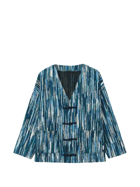 FIVE CM frog-fastening melange-effect cardigan Blue 5CXCDM00538X