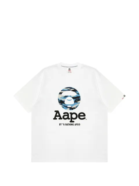 AAPE BY *A BATHING APE® AAPEUNVS Moonface logo-print T-shirt White ATE10023XR