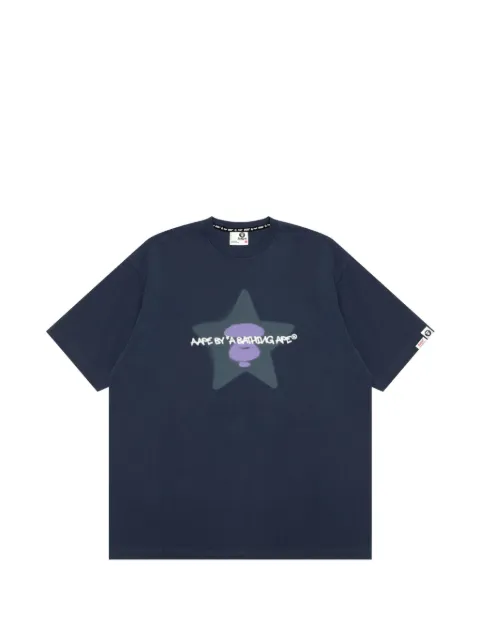 AAPE BY *A BATHING APE® AAPEUNVS Moonface-print T-shirt Blue ATE1962XXR