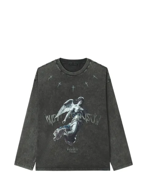 FIVE CM angel-print long-sleeved T-shirt Grey 5CXLTM00546X