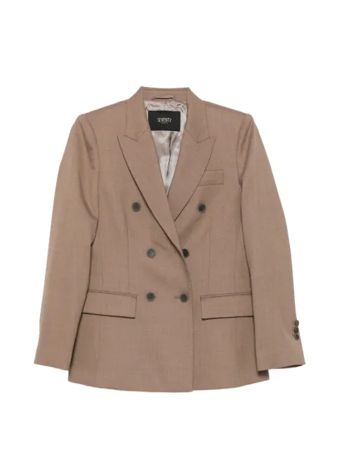 Seventy double-breasted peak-lapels blazer Brown GI073610180016054
