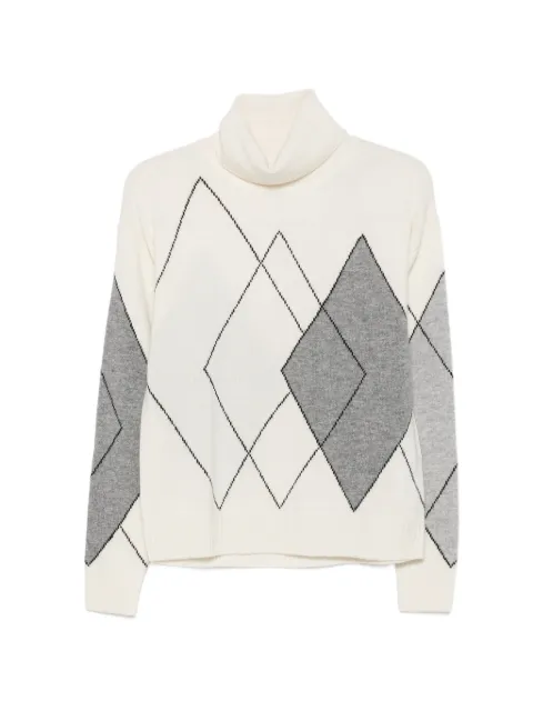 Seventy argyle-pattern roll-neck sweater White MT4211900331