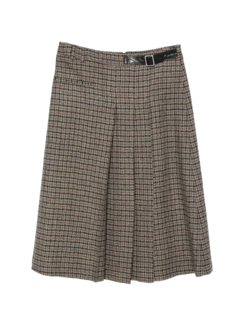 Seventy checked buckled-strap midi skirt Brown GO0826