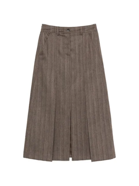 Seventy pinstripe-pattern pleated maxi skirt Brown GO0824