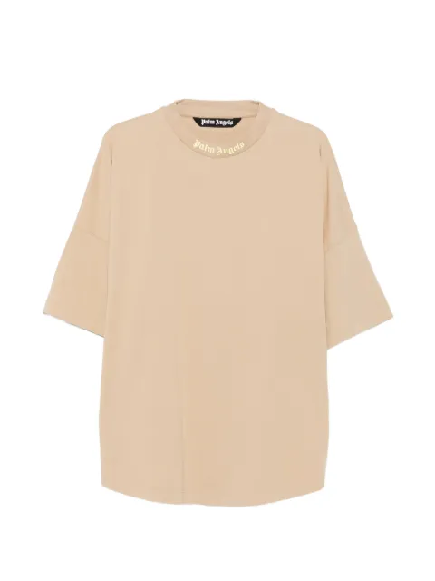 Palm Angels logo-print drop-shoulder T-shirt Neutrals PAMAA005JR0026319