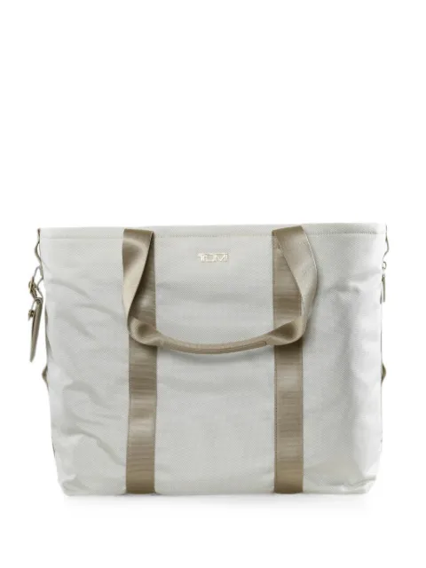 Tumi logo-plaque luggage-tag tote bag Neutrals 148970