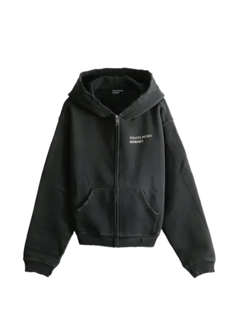 Enfants Riches Déprimés distressed logo-print hoodie Black 110703