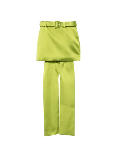 Self-Portrait belted bow-detail mini skirt Green AW26008SKG