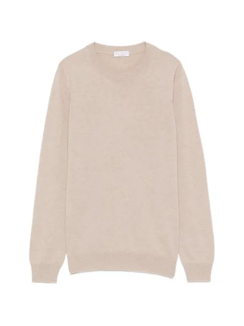 Brunello Cucinelli crew-neck long-sleeve sweater Neutrals M12244400C9991