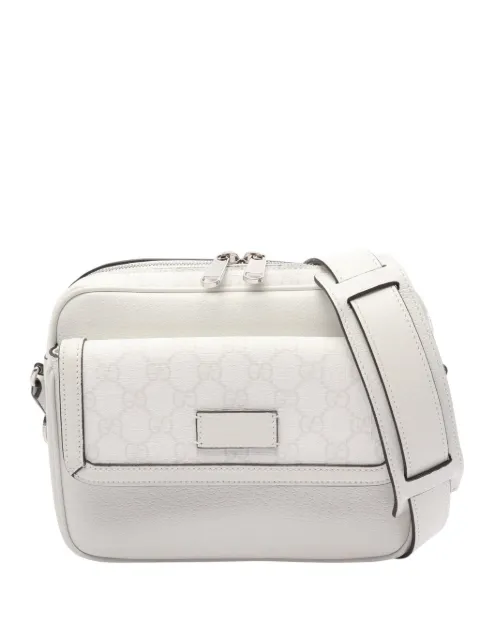 Gucci Pre-Owned 2016-2026 GG Supreme and Calfskin crossbody bag White 21F7ZGXQMO6IZ2SW