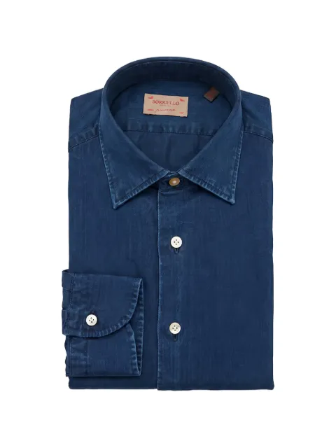 BORRIELLO NAPOLI classic-collar long-sleeve shirt Blue 17047