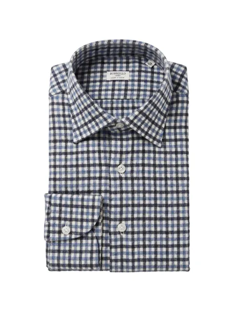 BORRIELLO NAPOLI check-print flannel shirt Blue 23026