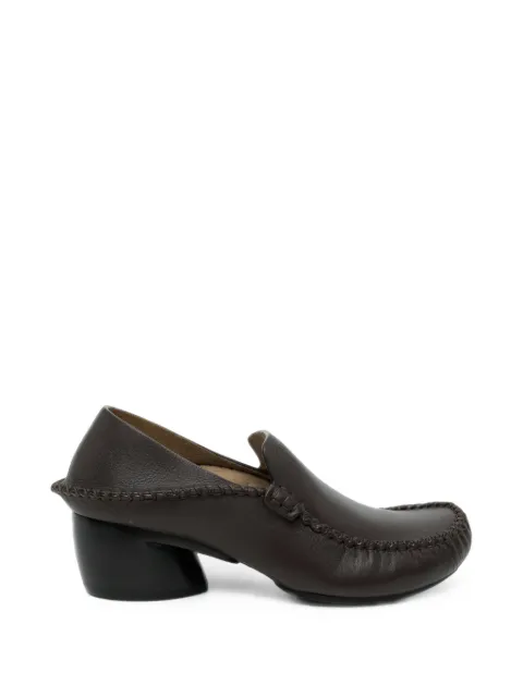LOEWE 45mm Oval leather loafers Brown L815S07X13