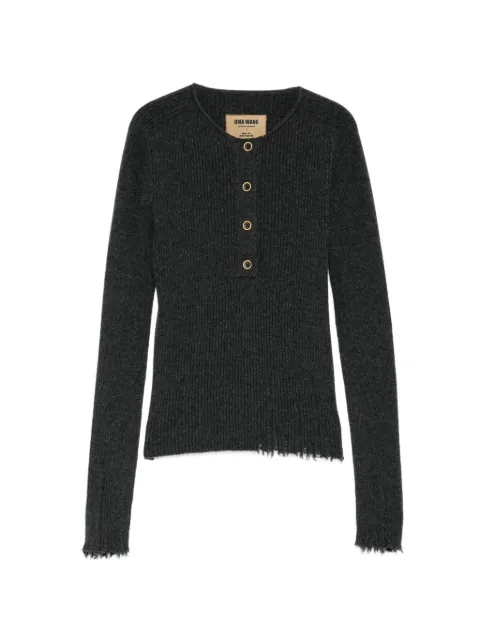 Uma Wang ribbed-knit button-up jumper Grey UK7111PLAINLWS