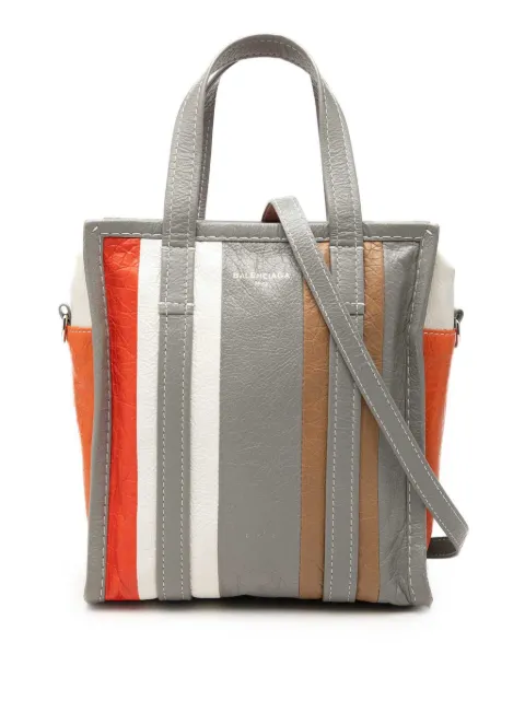 Balenciaga Pre-Owned 2017 Lambskin Bazar Shopper XS satchel Grey 0Z4RKDBZDGR34EFH
