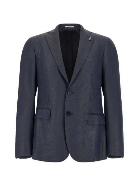 Pal Zileri textured single-breasted blazer Blue 9D3244222UG85908