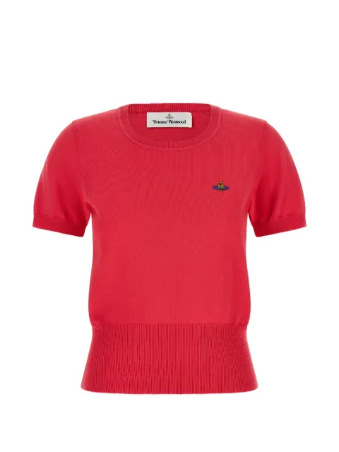 Vivienne Westwood Bea Orb-embroidered T-shirt Red 1803002QY001VG406