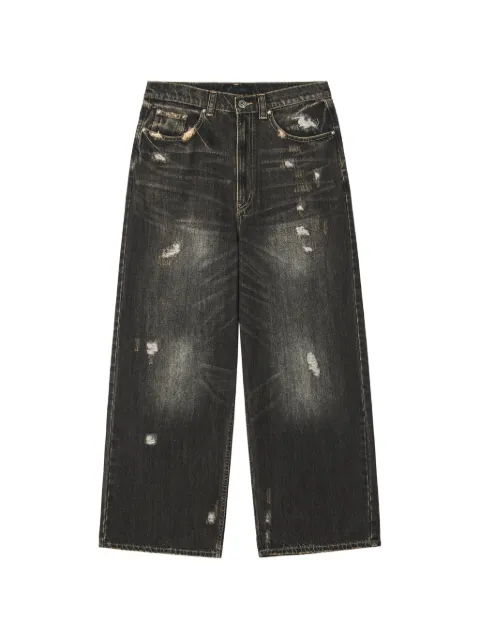 FIVE CM distressed whiskered jeans Black 5CXJNM00525X
