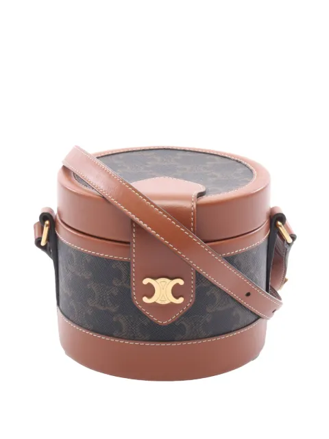 Celine Pre-Owned 2000-2026 Small Triomphe Coated Canvas Tambour crossbody bag Brown HL4CVDHN53P7N874